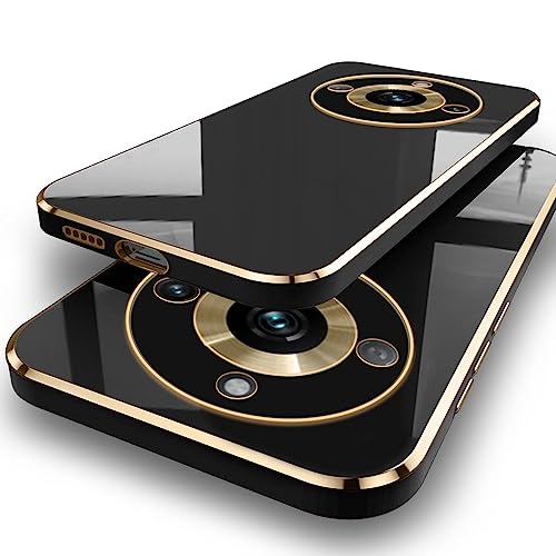 Image of TheGiftKart TPU Luxurious Golden-Plated Back Cover Case For Realme Narzo 60 Pro 5G|Raised Lips For Camera&Screen Protection|Shockproof Design|Stylish Back Cover For Realme Narzo 60 Pro 5G (Black)