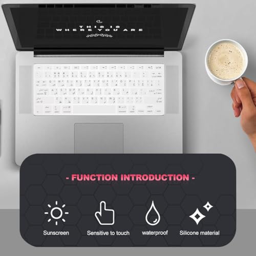 Protector de teclado para laptop con cubierta árabe de silicona miniatura 3