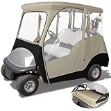 KAKIT 600D 2-Person Golf Cart Enclosure with Roll-up Windshield, Golf Cart Rain Cover Fits Club Car Precedent 2000-2019, Seat Cover and Storage Bag Included