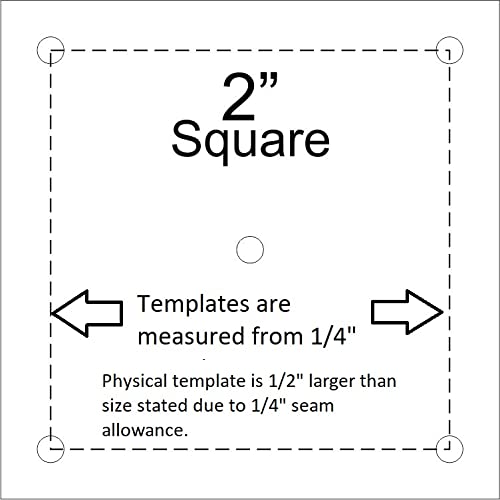 Choice of Size Acrylic Square Quilt Template (3.75