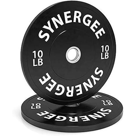 Synergee Bumper Plates Weight Plates Strength Conditioning Workouts Weightlifting 10lbs Pair Cover