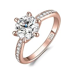 I-Round 3ct Cubic Zirconia Rose Gold Plated