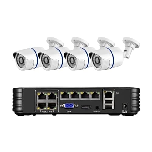 H.265+ 4K 8MP POE AI [Vm 3.6mm IPJVXe P2PI[fBI ONVR CCTVrfI^Lbg ONVLF(2T,8CH NVR and 4 Camera)