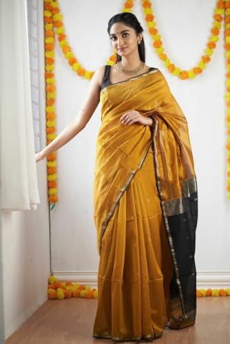 Image of Women's Cotton Soft Silk Sarees | Jamdani Cotton Saree With Attach Unstitched Blouse Piece