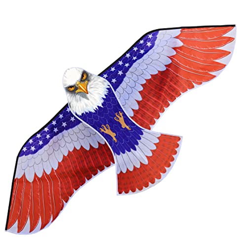 Honbo Huge Patriotic Eagle Kites For Adults And Kids,Easy To Fly For Beach Trip, Outdoor Activities-Wingspan 73”-200Ft Line With Swivel-Bonus Durable Polyester Bag #TOP5