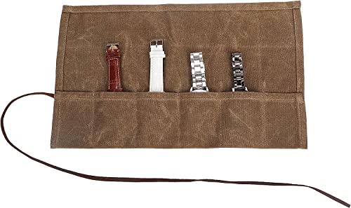 YYchan Boîte à montres pour 6 montres, boîte à montres, étui de voyage, boîte à outils, boîte à montres faite à la main, rouleau de montre en toile cirée, sac de rangement pour montre, cadeau pour