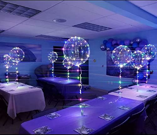 Led Bobo Balloons 10 Packs, Light Up Balloons 20 Inches Helium Style Glow Clear Balloons For Christmas Wedding Birthday Valentines Day Halloween Party Supplies Decorations (Colorful) #TOP5