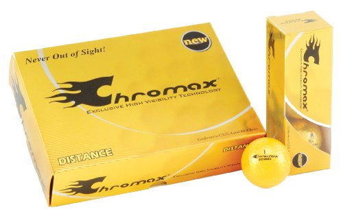Chromax High Visibility Distance Golf Ball, Gold