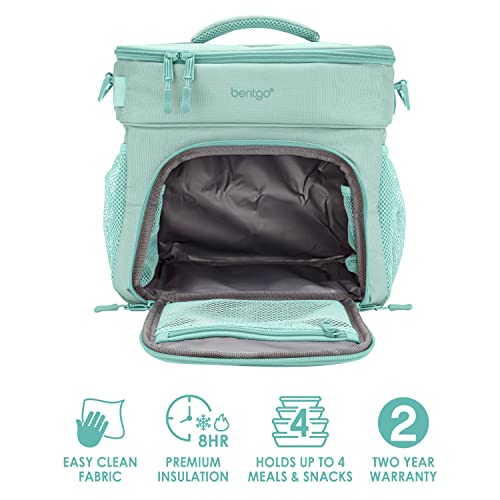 Bentgo® Prep Deluxe Multimeal Bag - Premium Insulation With Water-Resistant Exterior & Interior, Holds 5 Meals, Keeps Meals Warm Or Cool For Up To 8 Hrs - Great For All Day Meal Prep (Coastal Aqua) #TOP2