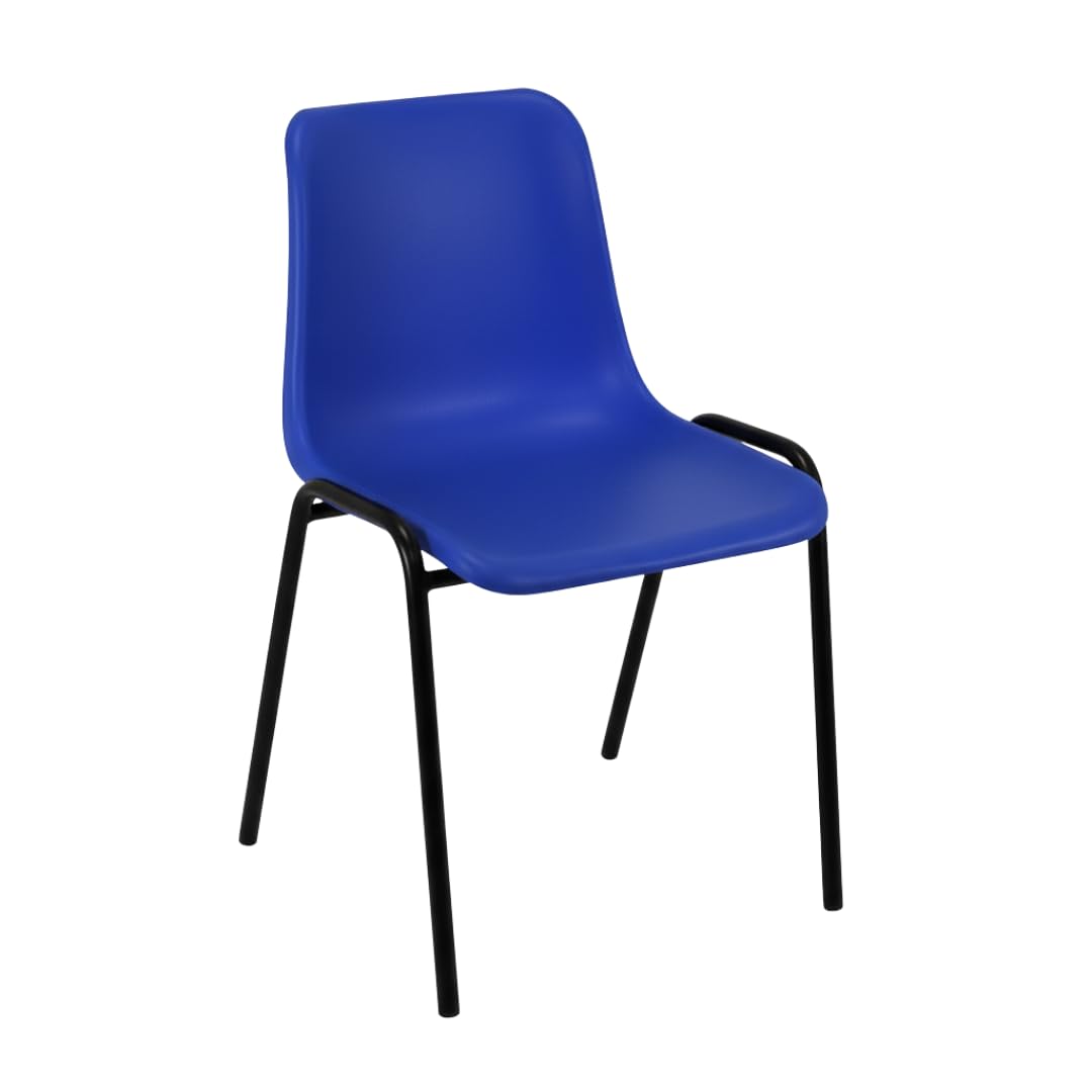Meta Furniture Unassembled Mid-Century Modern Style Lounge Plastic Side Chairs for Kitchen, Dining, Bedroom, or Living Room (1, Matt Blue)