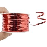 HAHIYO 100Yards/300Feet/91M Red Metal Twist Ties Bread Candy Coffee Bag Ties Plant Garden Twist Ties for Cellophane Treat Bag Gift Wraping Bag Plastic Bag Halloween Party Cake Present Art Craft