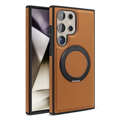 Coque Samsung S24 Plus magnétique avec support protection arrière cuir
