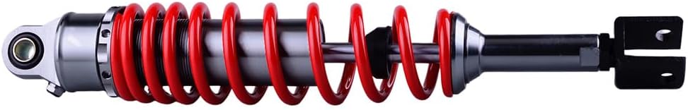 Motorcycle 390MM 15.35incch Air Shock Absorbers Adjustable Rear Suspension Eye to Clevis：27mm Universal Fit For Kawasaki Honda Suzuki Yamaha Go Kart Red 1 Pair