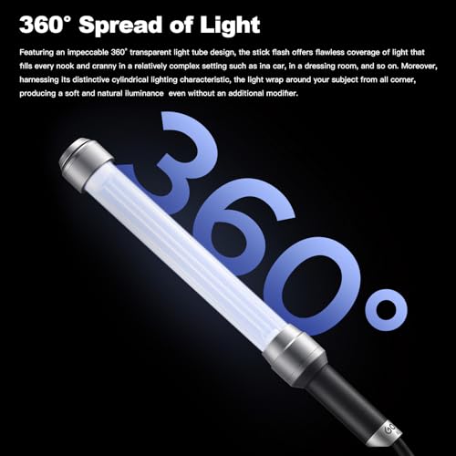 Image of Godox AD-S200 Stick Flash Head for AD200 /AD200Pro,Portable Handheld Stick Flash Head with 360 Transparent Flash Tube for Studio or Outdoor Photography Lighting