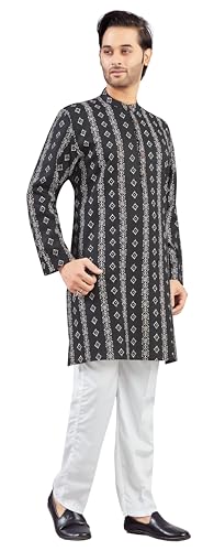 Image of Studio Shringaar Men's Cotton Relaxed Fit Straight Kurta
