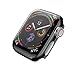 Coobes Compatible with Apple Watch Case Series 6/5/4 SE 44mm 40mm, Ultra-Thin PC Plating Bumper with Clear Screen Protector Full Cover Shell Slim Lightweight Frame Compatible iWatch (44 mm, Black)