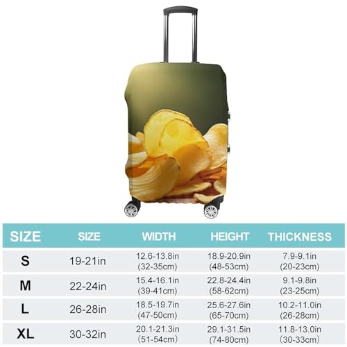 Potato Chips Luggage Covers Tsa Approved Suitcase Cover Elastic Washable Luggage Sleeve Carry on Cover Protector Anti-Scratch Suitcase Protector Fits 19-30 Inch Case(XL)2