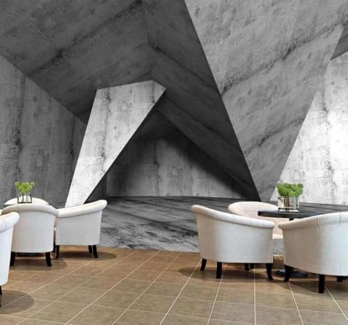 Papel pintado 3D lujo hormigón gris elegante para comedor 2