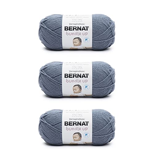 Image of Bernat Bundle Up Beluga Yarn - 3 Pack of 141g /5oz - Polyester - 4 Medium (Worsted) - 267 Yards - Knitting, Crocheting & Crafts