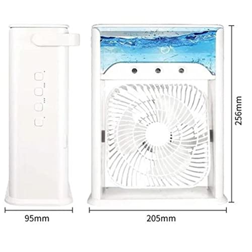 Ventilador Portátil de Mesa Mini Ar Condicionado Umidificador Climatizador Pode Colocar Gelo Luz Led