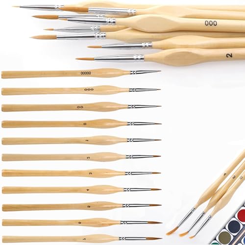 Catálogo de Sets de pinceles y brochas para comprar online. 48 Juego de pinceles de detalle micro de 10 piezas, Pinceles miniatura para detalles finos y pintura artística, Brochas de Primera Calidad, Acuarela, Pintura al Oleo, Cara, Uñas,...