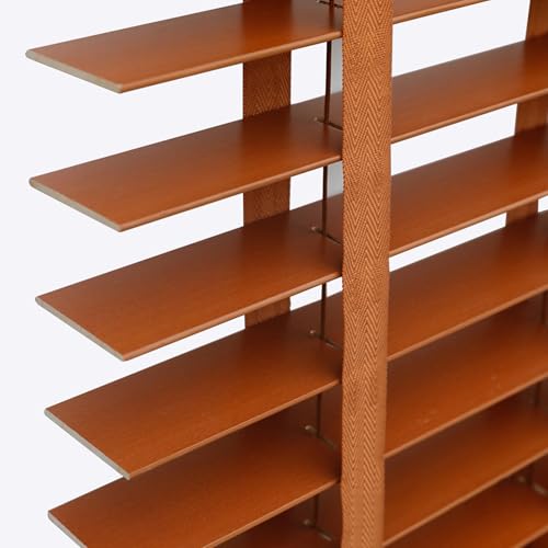 ブラインドカーテン 木製 ウッドブラインド 木目調 スラット幅50mm 幅120/125/130/135/140/150/155/160/165/170/175/180cm ブラウン 目隠し 軽量 オーダーメイド(幅125x高さ135)