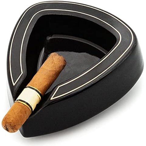 ROGOZ Ceramic Cigar Ashtray For Men, Durable Solid 1 Slot Cigar Holder, Large Heavy Outdoor Glass Cigar Ashtrays For Patio, Unique Ceramic Cigar Ash Tray For Home Office ,Cigars Gift For Men MDL-CCZ Cover