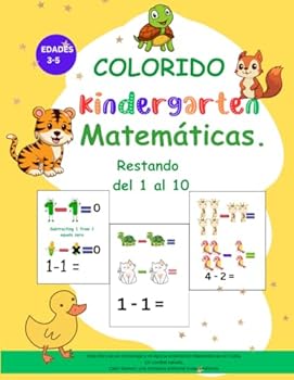 Paperback Colorido Kindergarten Matemáticas Restando del 1 al 10: Kinder Aritmética (Kindergarten Math) (Spanish Edition) [Spanish] Book