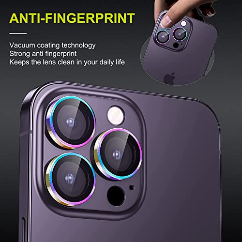 Image of V MOBITE Camera Lens Protector Ring for iPhone 12 Pro | Scratch Resistant Metal Camera Lens Guard | HD Clear Anti-Shock Dustproof Lens Protection Cover | Easy Installation Rainbow