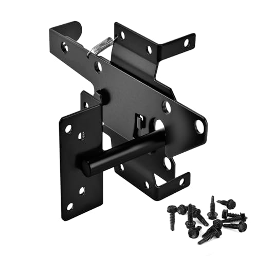 Self-Locking Gate Latch for Wooden Fence - Heavy Duty...