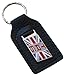 Triumph TR6 Union Jack Flag Leather and Enamel Key Ring Key Fob