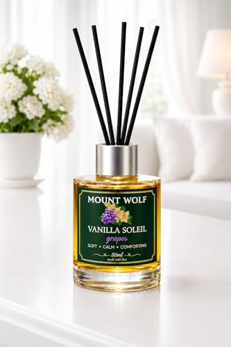 Image of Grapefruit Reed Diffuser with 5 Rich Black Reed Sticks | 50ML Premium Diffuser | Tangy Citrus & Sweet Grapefruit Scent for Bedroom, Living Room, Office & Gifting.