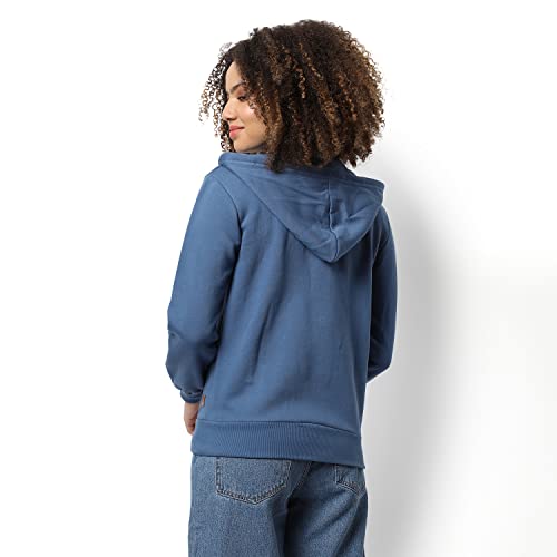 Image of Campus Sutra Women cotton Premium Zipper Hoodie-Grey