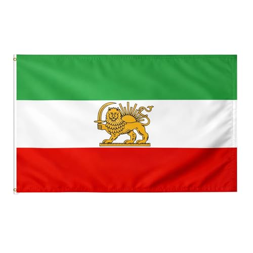 Iran Flag 90 x 150 cm Iran Flagge Löwe Sonne Krone für Outdoor Garten Dekoration Kulturelle Feste und Patriotische Veranstaltungen Historische Sammlerstücke