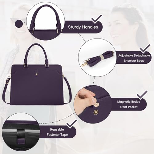 Maletín para portátil mujer 15.6 pulg impermeable cuero miniatura 5