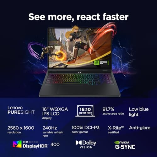 Lenovo Legion Pro 5i Gaming Laptop | i7-14650HX, RTX 5060 8GB, 32GB RAM, 1TB SSD, 16" WQXGA (2560x1600) 165Hz, 24-Zone RGB Backlit, English (UK) Keyboard | Windows 11 Home, Eclipse Black - Image 6