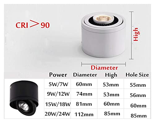 Downlight LED dimmable blanc AC85V-265V pour transformer votre chambre en cocon