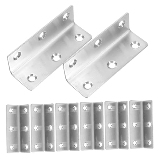 NAMOARLY Flat l Brackets 8 Pack 90 Degree Angle Stainless Steel for Wood Corner for Furniture