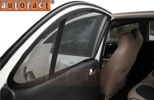 Image of Autofact Magnetic Car Sunshades Compatible with Mahindra Bolero Neo (Set of 4) - Easy Installation, UV Protection, Keeps Car Cool (Front 2 with Zippers for Easy Access, Rear 2 Without Zippers)