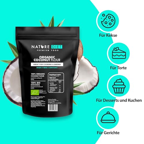 Foto von Nature Diet - Bio Kokosmehl 1000g | Glutenfrei | Gentechnikfrei | Zum Backen