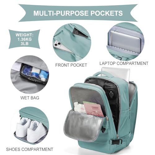 Image of coowoz Vacuum Backpack Travel with Pump,Travel Backpack with Vacuum System For Women Men,Carry On Backpack,Hiking Backpack Waterproof Outdoor Sports Rucksack Casual Daypack,30L(Vacuum pump) Blue