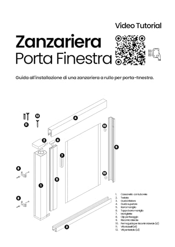 Zanzariera Porta Finestra a Rullo Scorrevole e Riducibile In Alluminio - 150x250 con Frizione- Fai Da Te (Bianco, 150x250) - 3
