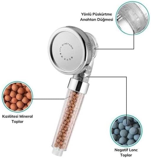 Su Tasarruflu ve Arıtmalı Doğal Taşlı Banyo El Duş Başlığı