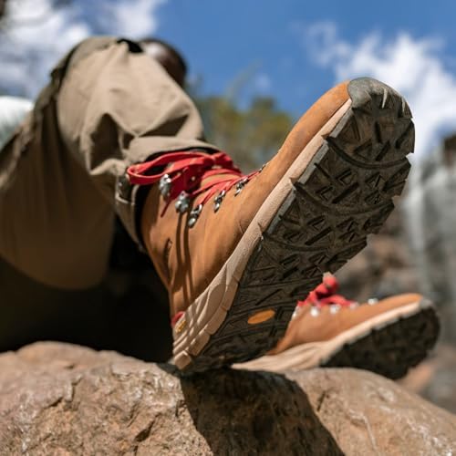 Danner Mountain 600 Leaf Gore-Tex Waterproof Hiking Boots for Men Made with Full-Grain Leather, with Breathable Gore-Tex Barrier and Traction Outsole, Grizzly Brown/Rhodo Red - New - 11D - 1