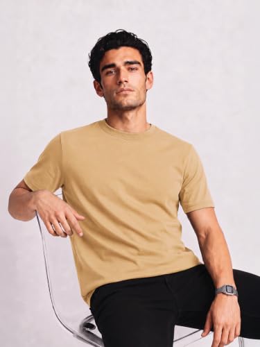 Image of Van Heusen Men's Crew Neck T-Shirt - Soft & Breathable Cotton | Regular Fit | Comfortable Everyday Casual Wear | Short Sleeves | Summer Favorite |Solid Colors | Style 60052|Available in Pack of 1 & 2