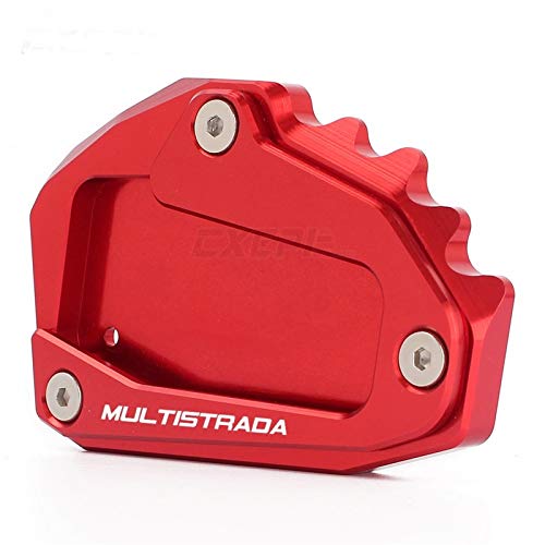 JDDRCASE Cavalletto for Motocicli Accessori Laterale Estensione Pad Piastra di Supporto Cavalletto for Ducati Multistrada 1200 1260 1200S 1200GT 950 (Colore : all Red)