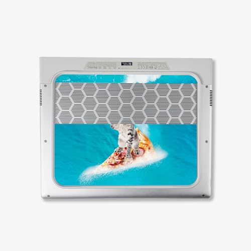 Image of MightySkins Skin Compatible with Alienware X14 R2 (2023) Full Wrap Kit - Pizza Surfing Kitty | Protective, Durable, and Unique Vinyl Decal wrap Cover | Easy to Apply & Change Styles | Made in The USA