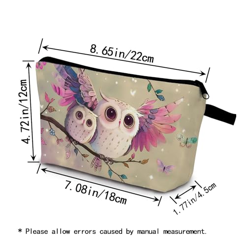 Owl Gift Owls Makeup Bag Cute Small Organizer Bag with Zipper Owl Print Cosmetic Bag Birthday Gifts for Owl Lovers Women Sisters Friends2