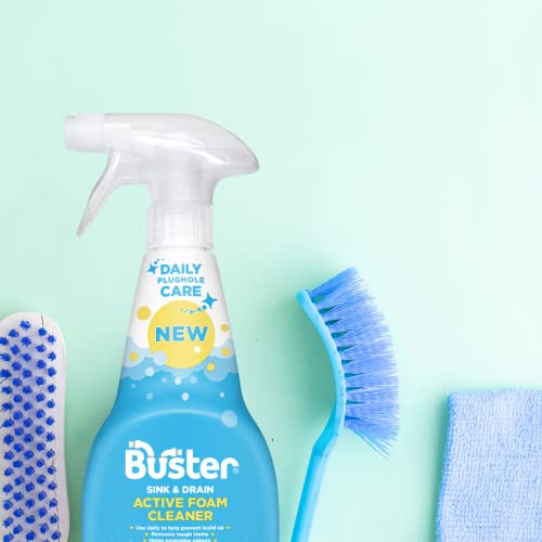 Buster Active Foam Limpiador de Fregaderos y Desagües en Espuma, 500 ml x 2 - Elimina Sarro, Manchas y Olores miniatura 6