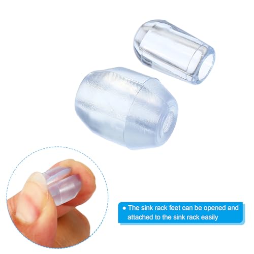 Patikil Pies para Rejilla de Fregadero, Set 20 Piezas Plástico Claro miniatura 5